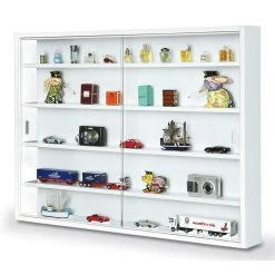 Pegane Vitrine Murale Pour Miniatures En Panneaux De Particules Coloris Blanc... -SoBuy Shop vitrine murale pour miniatures en panneaux de particules coloris blanc l80 x p95 x h60 cm 11495764 30062914 1140x1140