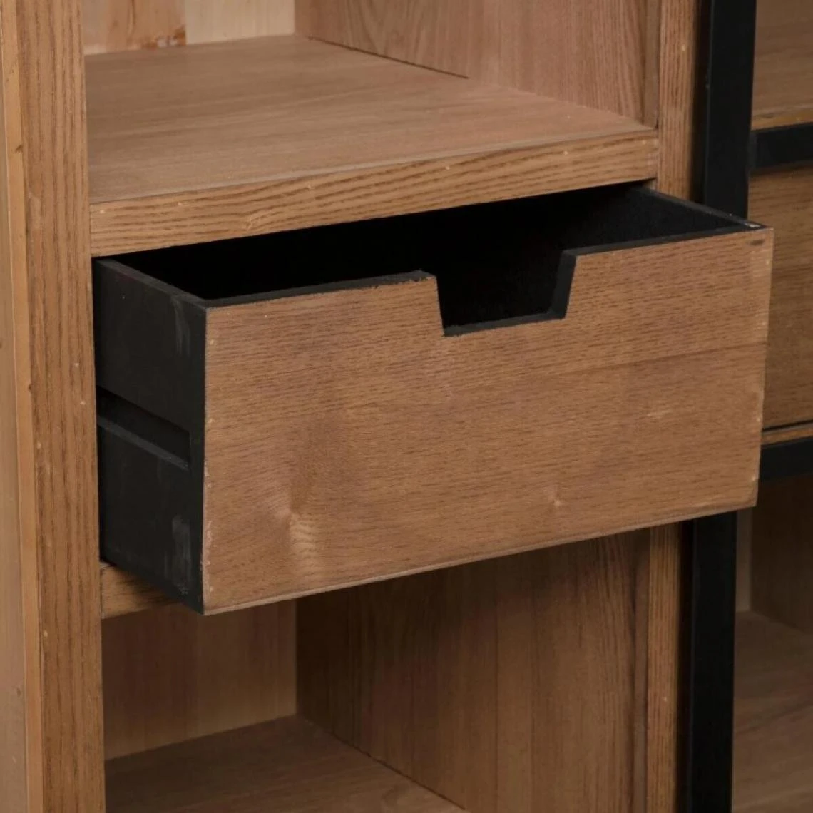 SANS MARQUE Vitrine Porte Coulissante Danik 2 Tiroirs Atmosphera - Naturel 7 SANS MARQUE Vitrine Porte Coulissante Danik 2 Tiroirs Atmosphera - Naturel – Image 5