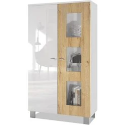 MPC Vitrine Sur Pied Avec 2 Portes Et 3 Vitres, Blanc Mat/blanc Haute Bril... 11 MPC Vitrine Sur Pied Avec 2 Portes Et 3 Vitres, Blanc Mat/blanc Haute Bril... -SoBuy Shop vitrine sur pied avec 2 portes et 3 vitres blanc matblanc haute brillancechene nature 71 x 129 x 35 cm 12308038 32817680 1140x1140
