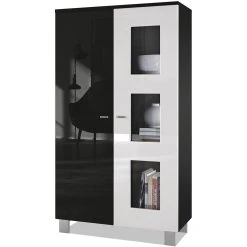 MPC Vitrine Sur Pied Avec 2 Portes Et 3 Vitres, Noir Mat/noir Haute Brilla... 9 MPC Vitrine Sur Pied Avec 2 Portes Et 3 Vitres, Noir Mat/noir Haute Brilla... -SoBuy Shop vitrine sur pied avec 2 portes et 3 vitres noir matnoir haute brillanceblanc haute brillance 71 x 129 x 35 cm 12308074 32817852 1140x1140